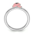 thumbnail image 2 of Sterling Silver Stackable Expressions Pink Enameled Awareness Ribbon Ring - Size 8, 2 of 3