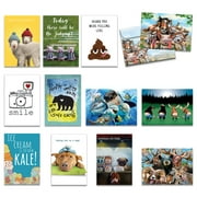Tree-Free Greetings 12 Pack Greeting Card Humor Assortment with Matching Envelopes, Perfect For Thinking of You, Love, Birthday (AGP1180)