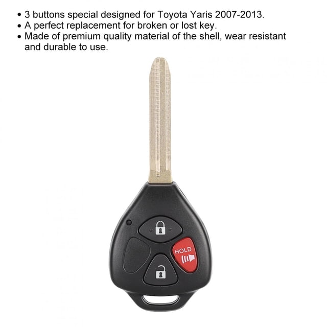 3 botones Sin Cortar El Automóvil de Automóvil Inteligente FOB para Yaris 2007-2013 MOZB41TG