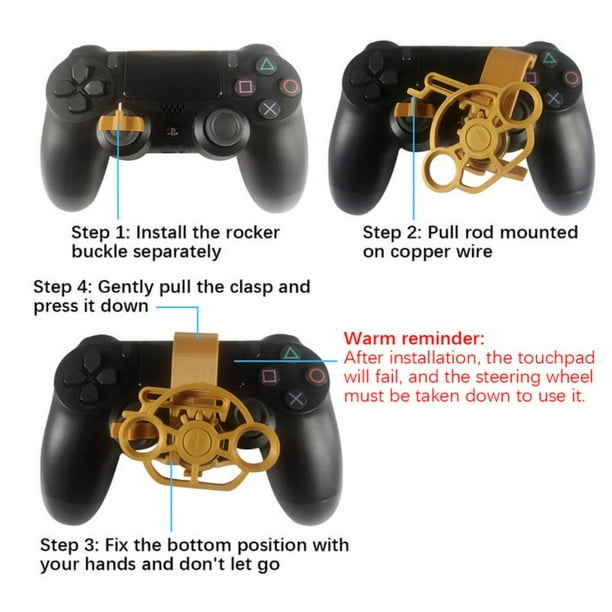 3D Printed Mini Steering Wheel For PlayStation 4 Controllers, For PS 4 Controller Racing Game