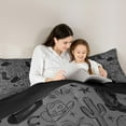 thumbnail image 5 of Homewish Cartoon Cowgirl Hat Full Size Comforter Sets for Kids, Black Western Cowboy Boot Bedding Comforter Set, Starfish Seashell Reversible Bedding Sets, Ultra Soft Bedroom Decor, 3-Piece, 5 of 8