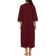 thumbnail image 5 of Oudiya Women Zipper Robe Loungewear Dress Full Length Nightgown Housecoat 3/4 Sleeves Sleepwear with Pockets, 5 of 6