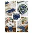 thumbnail image 3 of Navy Blue Snowflake Christmas Cloth Napkins Set of 4 Reusable Dinner Napkins, Xmas Winter Snowflake Modern Art Cocktail Napkin Washable Table Napkins for Wedding/Holiday Party/Baby Shower 20"x20", 3 of 7