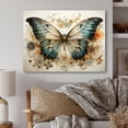 thumbnail image 2 of Designart "Blue Beige Butterfly Intricate Patterns" Animals Metal Art Living Room, 2 of 5