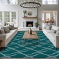 thumbnail image 4 of Dark Green Stripes Line Washable Living Room Rugs 6'x9', Country Abstract Art Waves Striped Classic Low Pile Throw Large Area Rug Non-Slip Sturdy Edge Binding Carpet for Dining Room Kitchen Office, 4 of 9