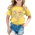 thumbnail image 4 of Povozer Girls Blouse Kids USA Shirt Boys Girls 250 Anniversary Usa Childrens Independence Day Printed T Shirt Girls Boys Comfortable Short Sleeved Top Size 11-12 Years,Yellow, 4 of 5