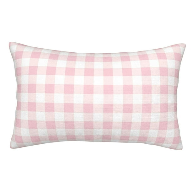 Balery Pink Checkboard Funda de Cojín Estampada, Regalos para Mujeres, Regalos de Amor para Ella, Regalos para Novia o Esposa, Funda de Almohada-20"x30"