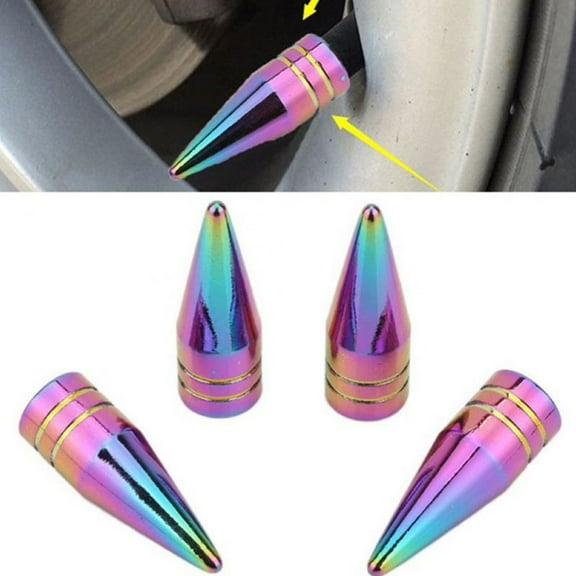 Walbest 1 Pack Car Motorcycle Colored Pilot Spiked Chrome Finished Valve Caps