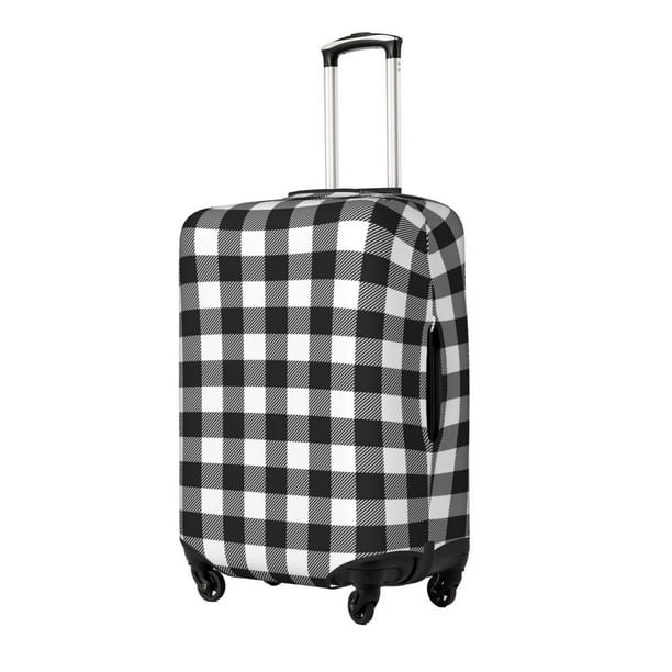 Balery Black White Plaid Funda de equipaje, fundas para maletas, elástica, lavable, protector de maletas, compatible con maletas de 18 a 32 pulgadas-Medium