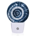 thumbnail image 2 of Round LED Night Lights Lamp with Dusk to Dawn Sensor, Artistry Of Blue And White Tie Dye Design Night Light Plug Into Wall for Kids Room, Bedroom, Bathroom, Kitchen, Hallway, 2 of 4