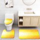 thumbnail image 1 of ABPHQTO Líneas blancas abstractas amarillas brillantes Juego de alfombras de baño de 3 piezas Alfombra de baño Alfombra de contorno y tapa de inodoro, 1 of 2