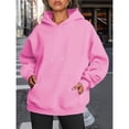 thumbnail image 4 of Sudaderas con Capucha Extragrandes para Mujer, Sudaderas de Forro , Suéteres de Moda para Otoño e Invierno Rosa M, 4 of 9