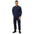 thumbnail image 4 of Haitryli Mens Long Sleeve Wide Leg Mechanic Uniform Workshop Auto Workwear Work Jumpsuit Coverall Dark Blue XL, 4 of 7