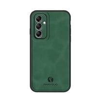 Dteck Luxury Retro Slim Back Phone Case for Samsung Galaxy A34 5G,Military Grade Shockproof Portective PU Leather Soft TPU Bumper Cover for Magnetic Car Mount Holder,Darkgreen