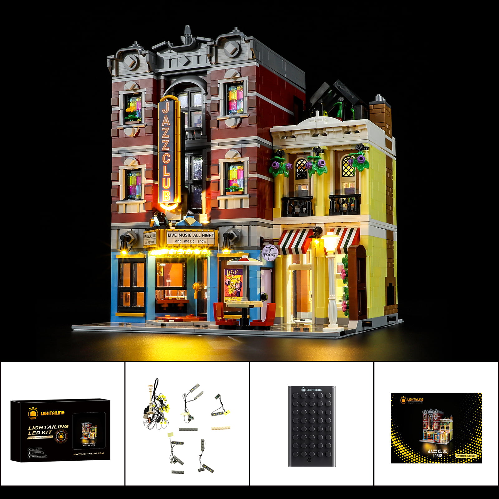 LocoLee LED Light Kit for Lego 10312 Jazz Club Model Decoration Lighting Set