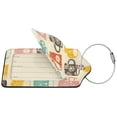 thumbnail image 2 of Disketp 1 Luggage Tag For Suitcase,Vintage Cup Leather Baggage Tag With Stainless Steel Loop Privacy Cover For Women Men Girls, 2 of 5