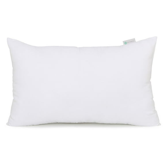 Acanva Decorative Rectangle Throw Pillow Inserts Hypoallergenic Form Stuffer Cushion Sham Filler, 16x26, White