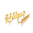 thumbnail image 1 of Grade-A Teak Dining Set: 10 Seater 11 Pc: 122" Atnas Rectangle Table And 10 Maldives Chairs (2 Arm & 8 Armless Chairs) Patio WholesaleTeak #51ML2811, 1 of 6
