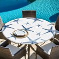 thumbnail image 6 of Navy Blue Starfish Coastal Round Tablecloth 55-60 Inch Round Fitted Table Cloth with Elastic Edge, Summer Beach Nautical Ocean Waterproof Table Cover Protector for Outdoor Picnic Party Dining, 6 of 9