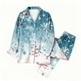 thumbnail image 2 of FDGIU Festive Christmas Pajama Set, Women's Printed Long Sleeve Pjs, Cozy Holiday Loungewear, 2 of 5