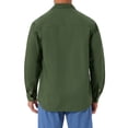 thumbnail image 3 of INSPIRE CHIC Men's Casual Workwear Long Sleeve Button Down Pockets Fishing Hiking Work Shirts M Olive Green, 3 of 6