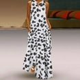 thumbnail image 2 of Viikei Sleeveless Dress Summer Dresses for Women Plus Size Dresses Clearance Plus Size Print Daily Casual Sleeveless Vintage Bohemian V-Neck Maxi Dress, 2 of 8