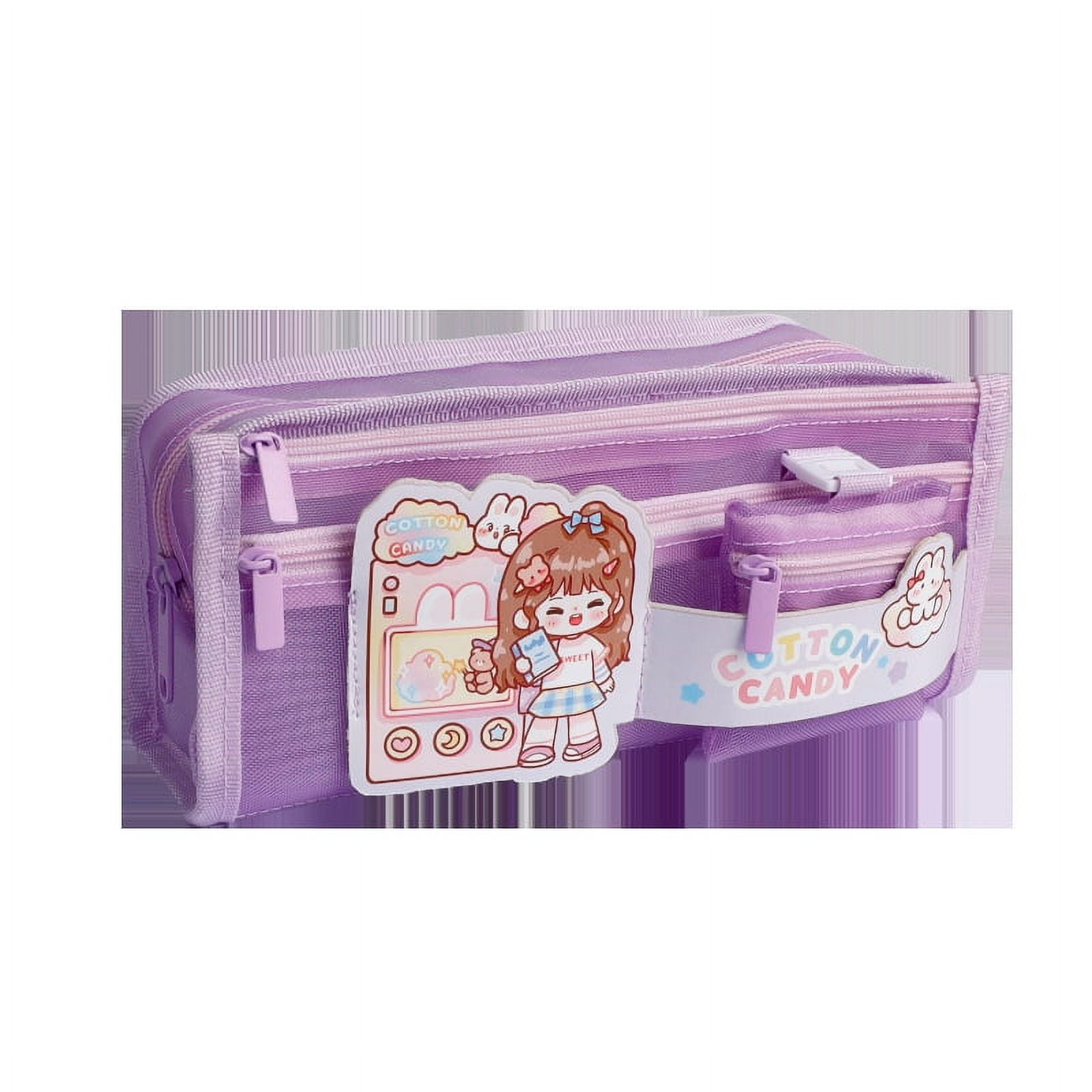 HCXIN Multi functional pencil bag Large capacity gauze stationery bag New  popular Korean high school girl pencil box 