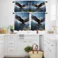 thumbnail image 3 of Bald Eagle Soaring Above Mountains Wild Birds Curtain Tier and Valance Set 3 Piece, Nature Photography 3-inch Rod Pocket Window Tier Curtains Valance for Kitchen Living Room, 3 of 9