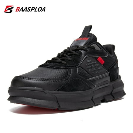 

Baasploa Men s Fashion Casual Lightweight Lace Up Leather Sneakers