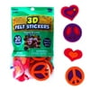 Kids Craft 3D Peace & Love Felt Stickers, 30 Piece