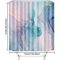 thumbnail image 3 of Colourful Marble Shower Curtain, Watercolor Abstract Shower Curtain with 12 Hooks, Waterproof Fabric Shower Curtain for Bathroom Set Decor, Luxury Gold Line Marble Print, 72 x 72 Inch, Blush, 3 of 6