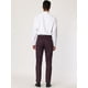 thumbnail image 5 of Pantalones de vestir a cuadros para hombre, ajustados, con frente plano, a cuadros de negocios borgoña XXL, 5 of 6