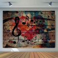 thumbnail image 2 of Music Notation Backdrop for Party Decorations Music Stage Backdrop Music Symbol Wooden Wall Photography Background MEETSIOY Themed Party Photo Booth Backdrop, 2 of 10