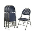 thumbnail image 2 of Hampden Furnishings Lusitano Collection Fan Back Folding Chair, Dark Blue, Pack of 4, 2 of 4