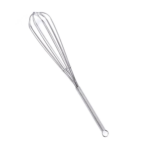 Batidor de resorte: batidor de acero inoxidable (8 pulgadas), mango resistente de alambre de acero inoxidable grueso, batidor de huevos, para cocinar, revolver, revolver, batir, batir