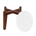 thumbnail image 4 of Kate and Laurel Icelyn Midcentury Plant Stand, Set of 2, White and Walnut Brown, Authentic Marble Indoor Plant Stand, 4 of 9