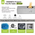 thumbnail image 4 of 50000 BTU Outdoor Fire Pit Table Propane Gas Firepit, Rectangle Fire Pits for Outside Patio (Light Gray, 48"), 4 of 10