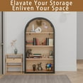 thumbnail image 6 of WARMMUSE 43" Arched Bookshelf, 4 Tiers Modern Farmhouse Wooden Floor Low Short Bookcase Book Shelf with Storage Shelves, Black, 6 of 11