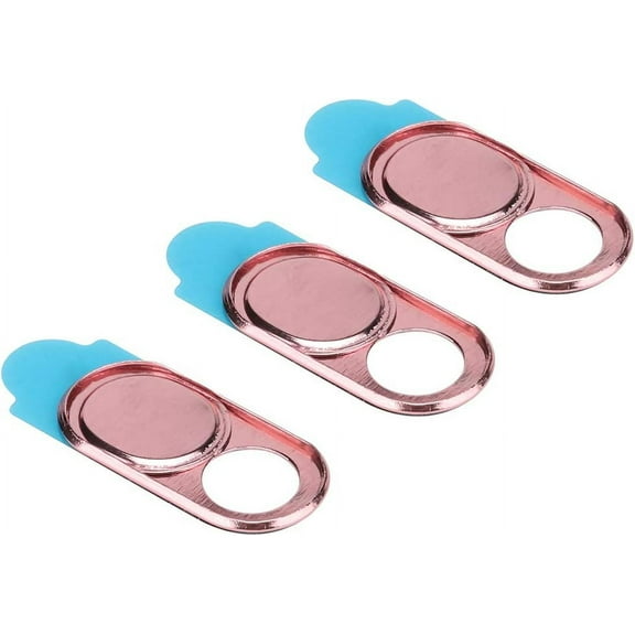 3pcs Webcam Cover, Metal Web Camera Lens Caps Camera Privacy Protect Sticker for Smartphone Tablets Desktops Laptops, Mobile Phone Accessories (Pink)