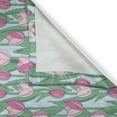 thumbnail image 3 of Ambesonne Garden Kitchen Curtains, Spring Cartoon Tulips Sketch, 55"x36", Laurel Green Soft Pink, 3 of 3