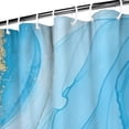 thumbnail image 3 of Blue Marble Gold Swirl Pattern Shower Curtain 72"x84" ,Bathroom Decorative Shower Curtains Set with 12 Hooks,Modern Waterproof Washable Shower Curtain, 3 of 6