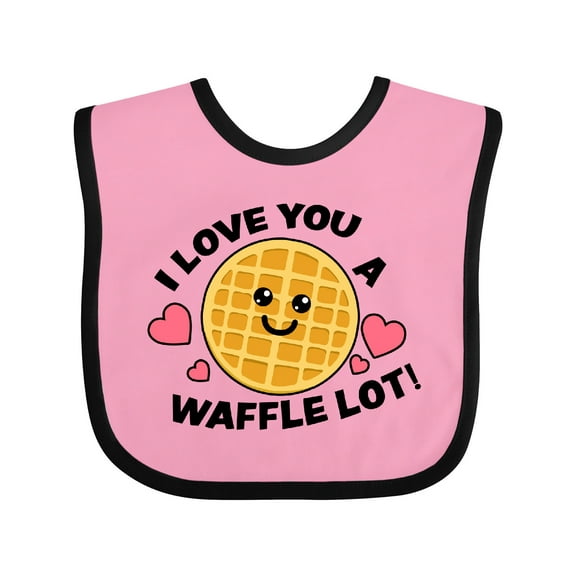 Inktastic I Love You a Waffle Lot with Cute Happy Waffle Boys or Girls Baby Bib