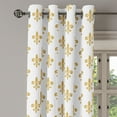 thumbnail image 2 of Ambesonne Vintage Grommet Curtain, European Lily Noble, 50" x 72", Yellow White, 2 of 6