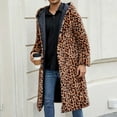 thumbnail image 5 of Maoxin Men Jacket Mens Warm Faux Furry Long Sleeve Long Coat Jacket Winter Leopard V-neck Outerwear Jackets for Men , Brown , S, 5 of 8