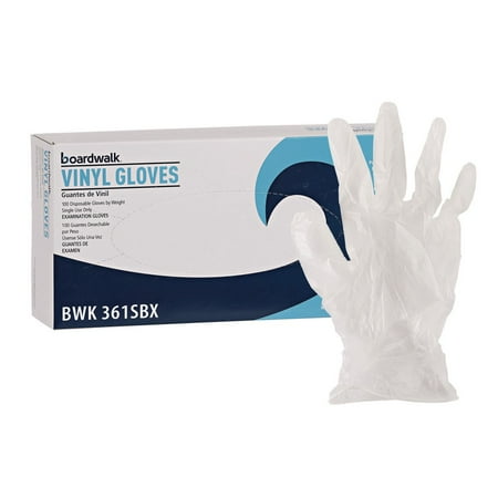 Boardwalk Exam Vinyl Gloves, Powder/Latex-Free, 3 3/5 mil, Clear, Small, 100/Box -BWK361SBX