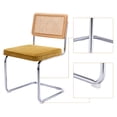 Zesthouse Rattan Dining Chairs Set of 2, Velvet Upholstered Side Chairs with Cane Back and ...