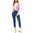 thumbnail image 2 of CHALECO SIN MANGAS A CUADROS CON CINTURA AJUSTADA Y BOTONES EN V DE LAS MUJERES CHIC INSPIRADOR M ROSA, 2 of 6