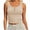 Beige, variant on Women's Henley Crop Tank Tops Button up Sleeveless T Shirts Workout Summer Casual Slim Fit Solid Color Blouses (XL, White)