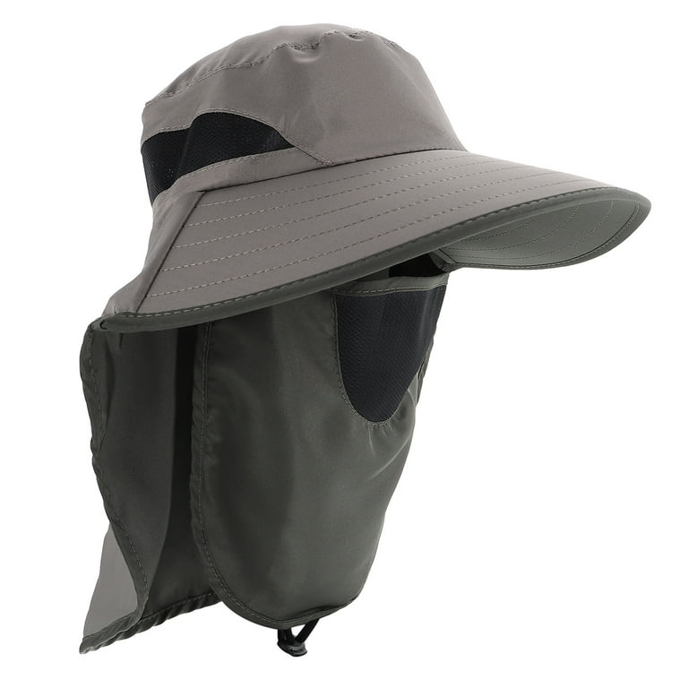 Homemaxs Hat Sun Cap Fishing Bucket Summer Visor Outdoor Hats Wide Beach Protection Men UV Neck Flap Cover Mens Boonie Flaps Veil, Men's, Size: One