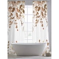 thumbnail image 6 of Sheer Curtains 84 Inches Long, Orange Brown Eucalyptus Light Filtering Window Curtains for Living Room, Watercolor Spring Weeping Botanical Rod Pocket Voile Sheer Curtain Drapes, 52"Wx84"L, 2 Panels, 6 of 8